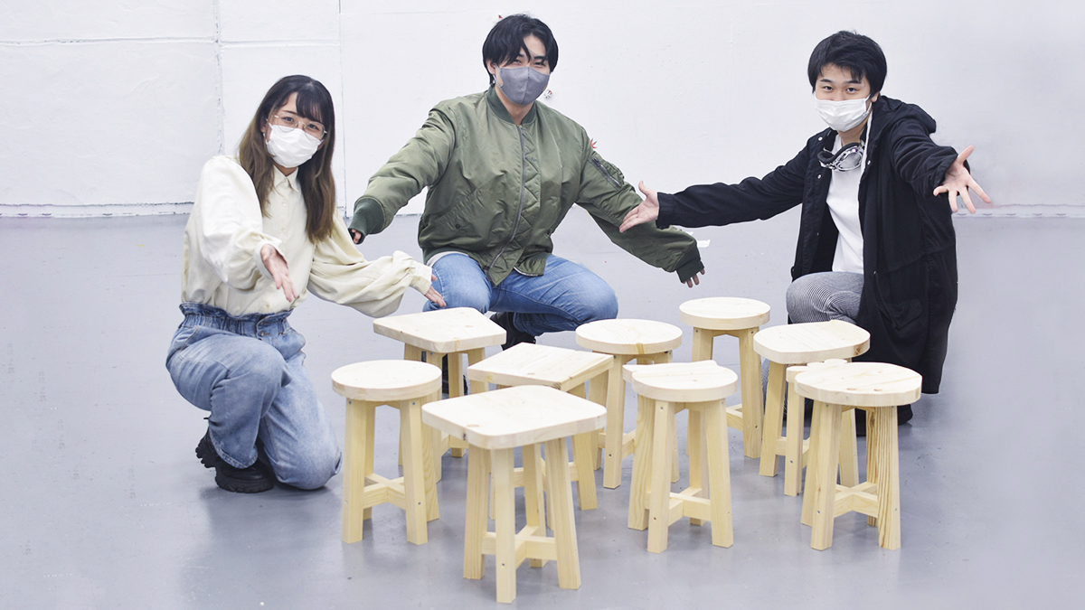 木工房機材実習でスツールを制作