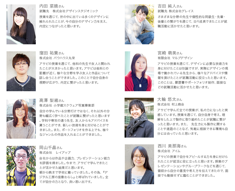 進路 就職について デザインと美術の3年制専門学校 阿佐ヶ谷美術専門学校 Asabi